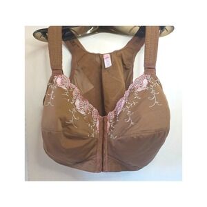 Comfort Choice 52C Full Coverage Front Closure Bra Mocha Embroidered Support